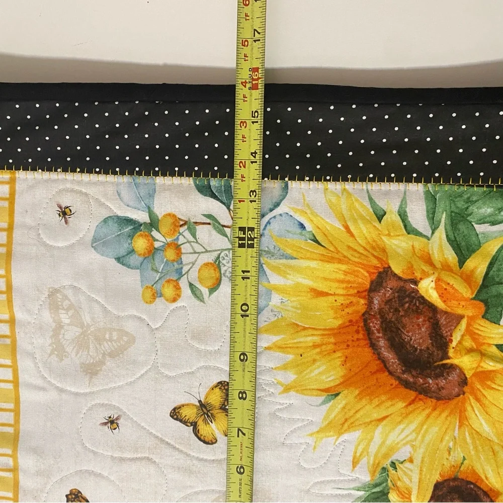 Set of 4 Quilted Sunflower & Butterflies Cotton Placemats 16”x20”